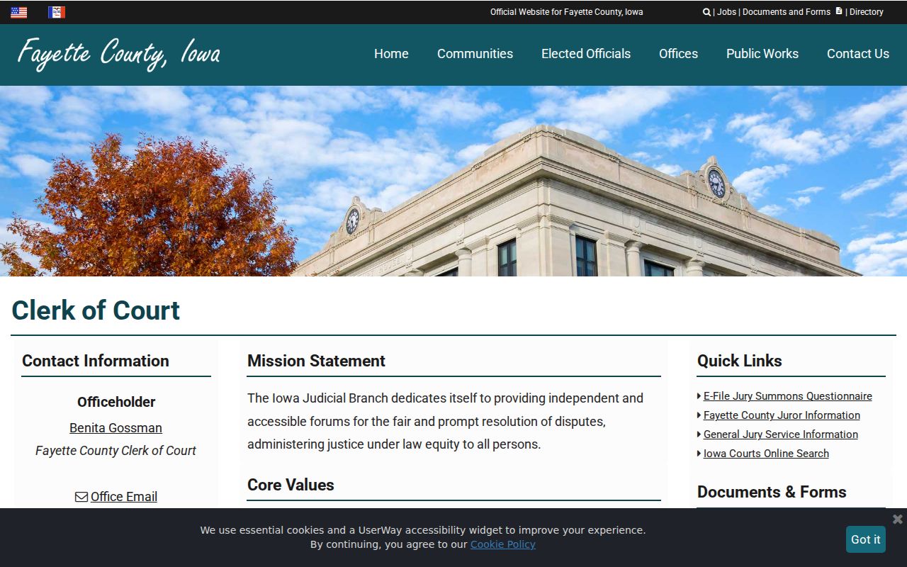 Fayette County criminal court cases Clerk of Court access page