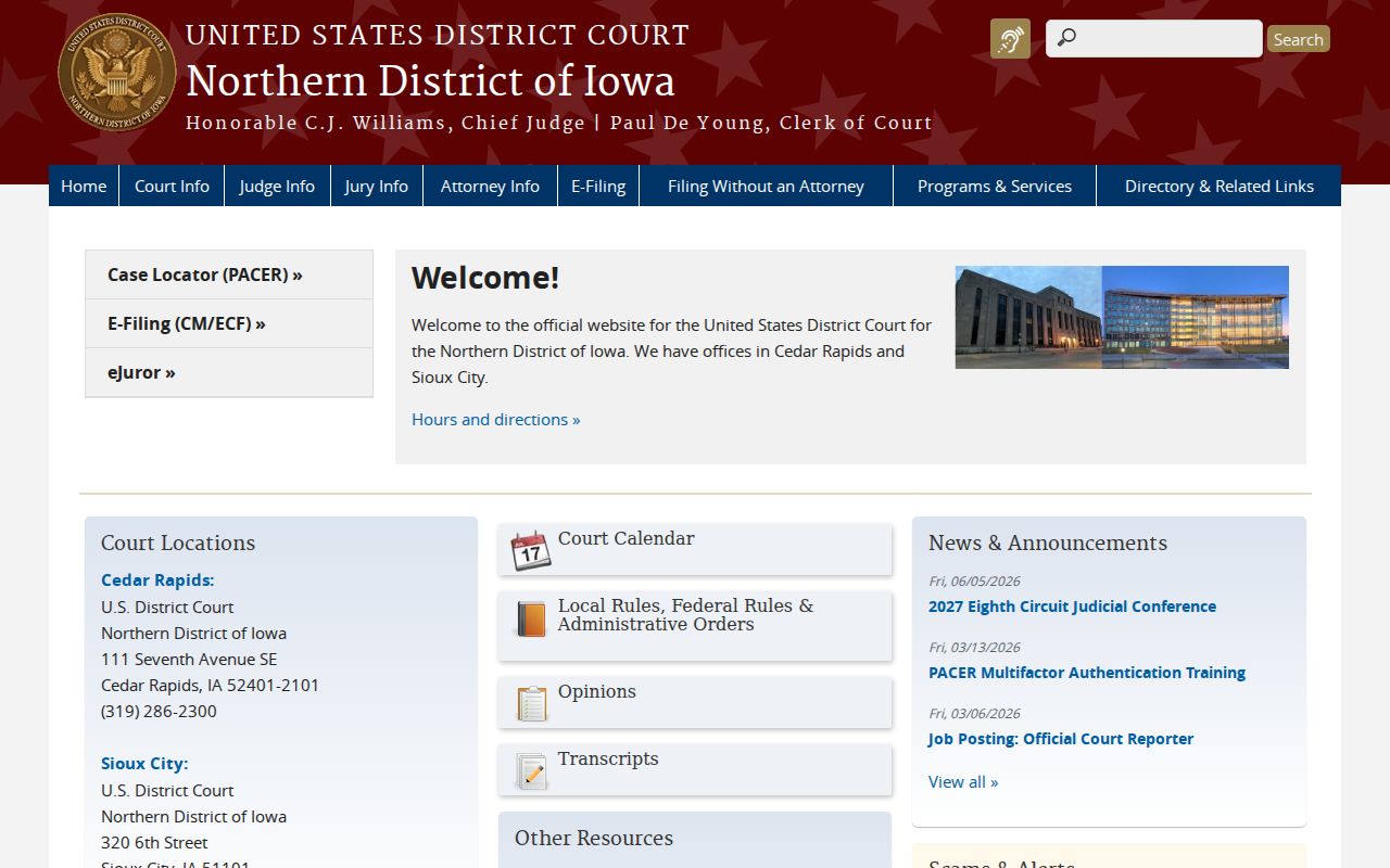 Northern District federal criminal court serving Fayette County