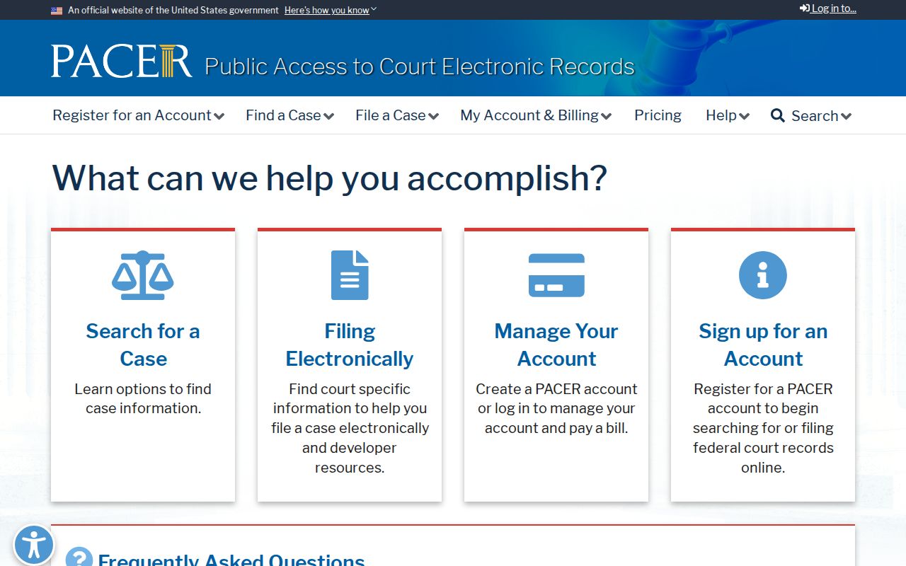 PACER search for federal criminal court cases affecting Fayette County