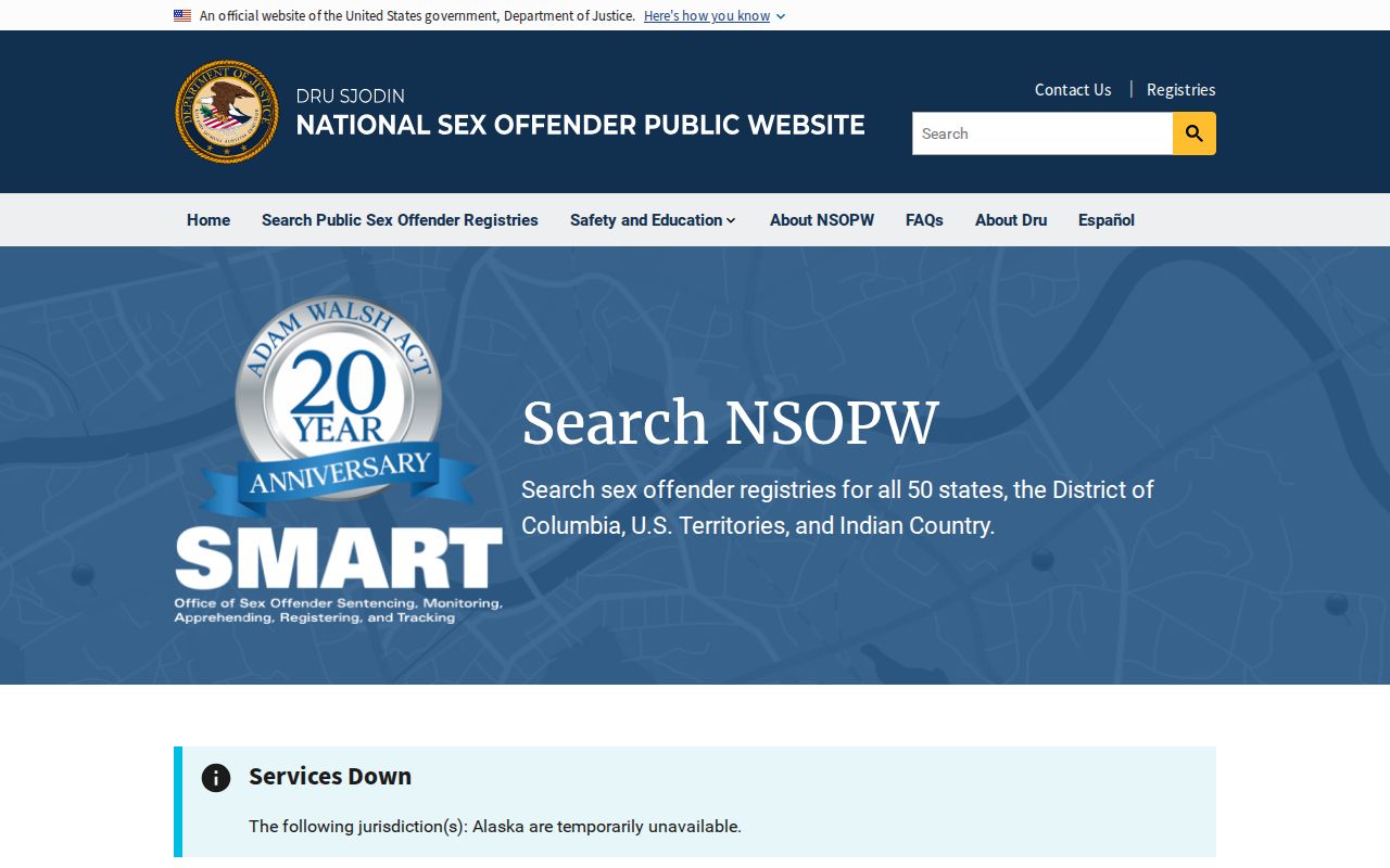 National registry gateway for a Fayette County sex offender search